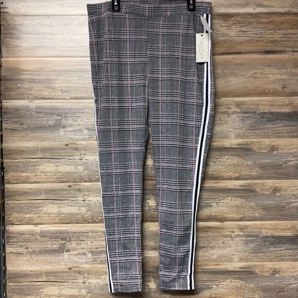 Lot of 3 French Laundry Pull On Stretch Plaid Knit Leggings NWT - Picture 2 of 10